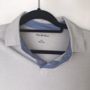 Saks Fifth Men's Short Sleeve Polo Light Gray SZ S